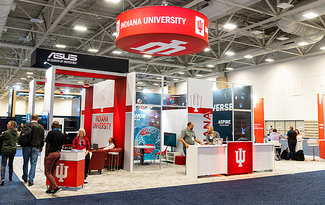 The IU booth at SC22 supercomputing conference.