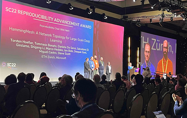 Reproducibility Advancement Award presentation at the SC22 conference.