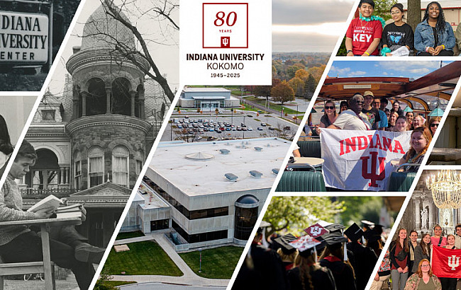 a collage of campus images