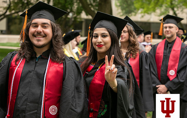 People wearing graduation caps and gowns