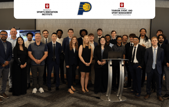 A group of students pose for a photo.