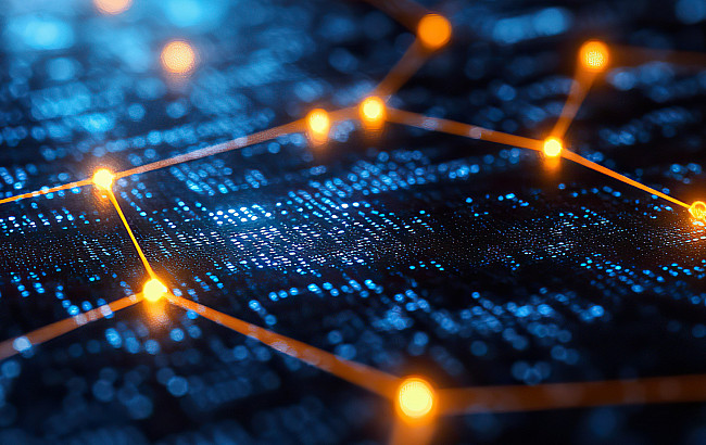 binary code on a dark background