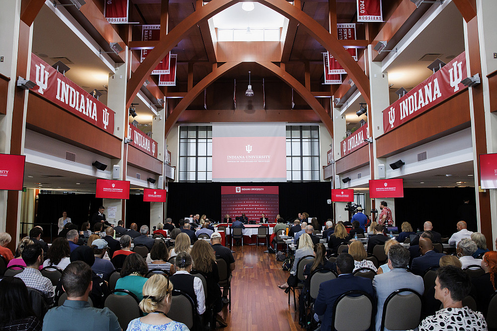 Members of the Indiana University Board of Trustees meet at IU Bloomington on Thursday, June 12, 2025. Photo by James Brosher, Indiana Un...