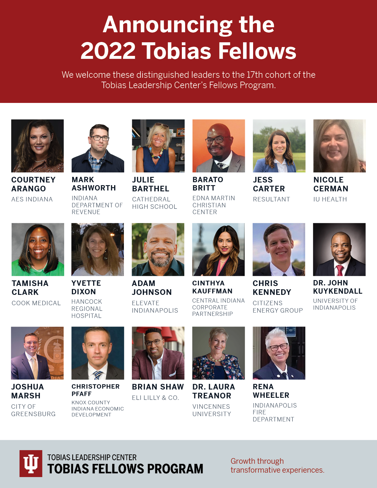 Compilation photo of members of the 2022 Tobias Fellows Cohort
