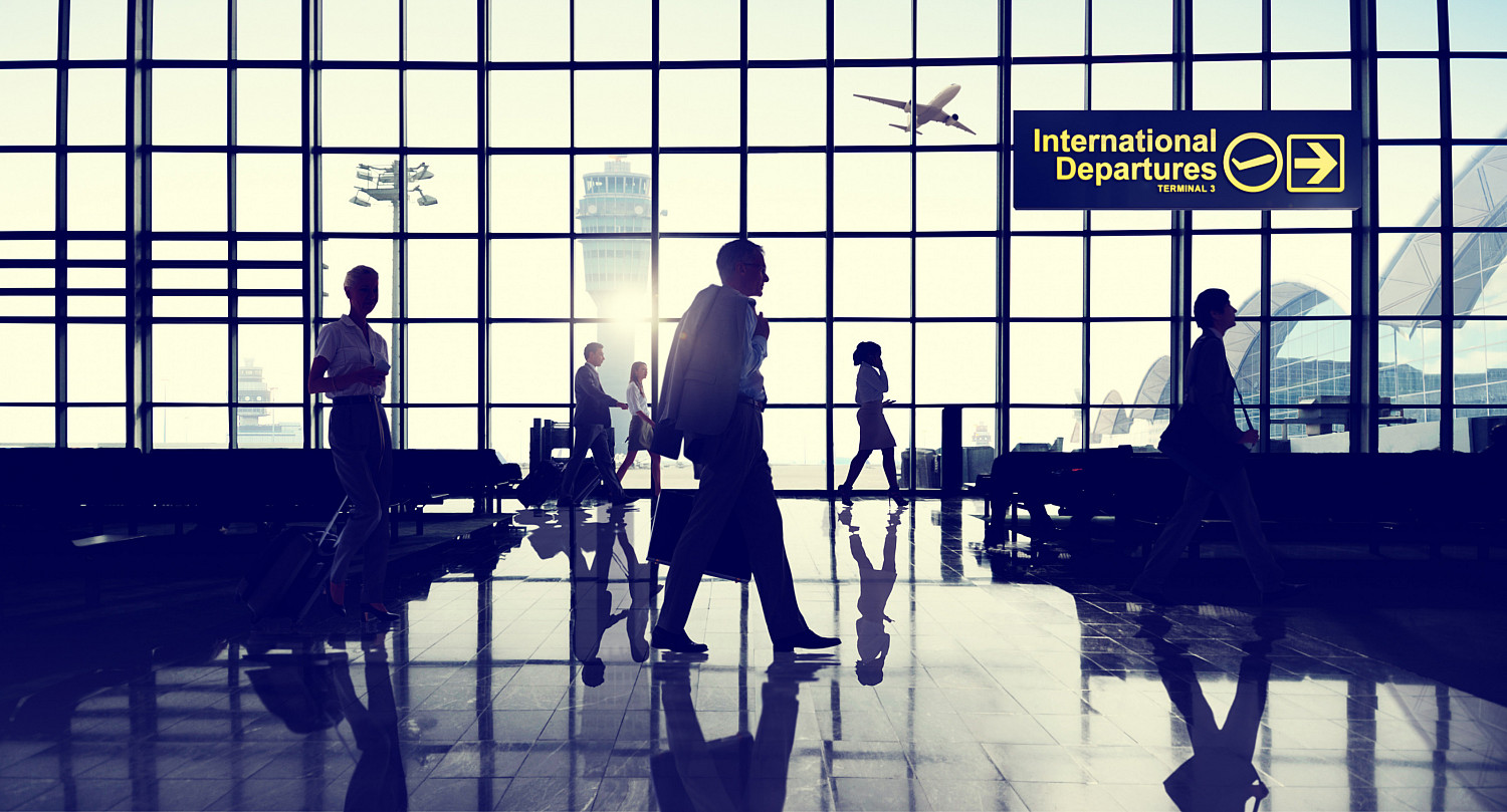 Business Traveler at an International Terminal