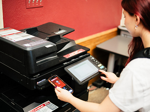 The digital Crimson Card works for printing services. Photo by Eric Rudd, Indiana University Office of Student Life