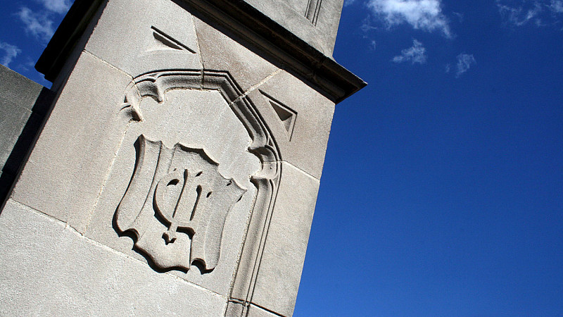 The limestone seal of Indiana University