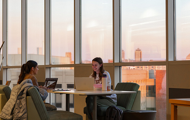 Students study at University Library.