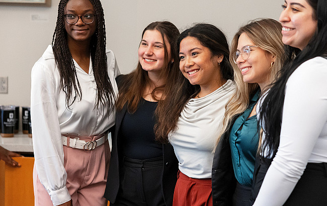 The Chancellor's Student Advisory Board presented their final research project recommendations to Chancellor Latha Ramchand and other IUP...