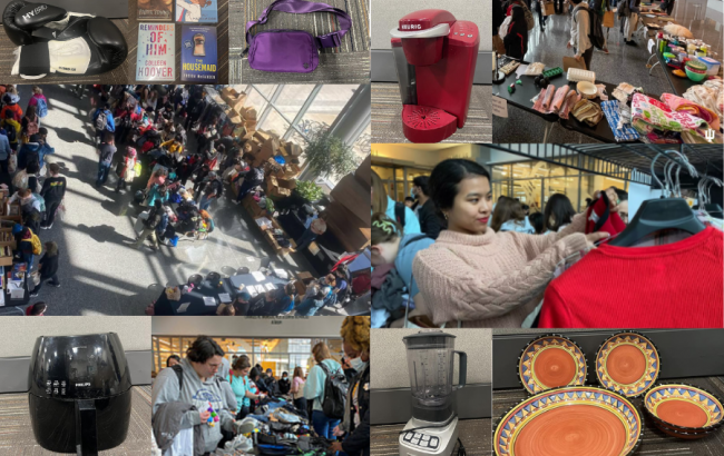 Photo collage of the Spring Stuff Swap