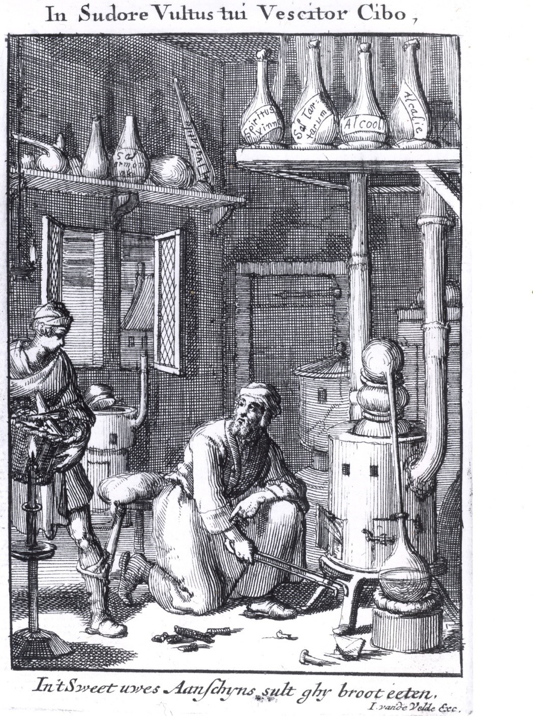 1695 image of Colonial American physician, chemist, and alchemist George Starkey.