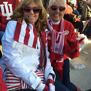 Debbie and Marie Anderson attend a rare IU football game as fans. They've worked with IU Events and IU Football games for 40 years. Photo...