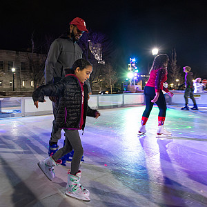 Ice skating is one of the popular activities at the Light up the Night event. Photo by Andrew Russell, Office of Student Life