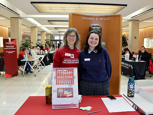 Advising and Major Exploration Services conducted a majors fair in January. Alice Dobie, left, associate director of advising and peer co...