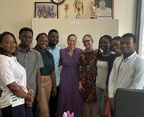 Fisher, O'Neill School of Public and Environmental Affairs associate professor Jennifer Brass and students from Ghana's University of Env...
