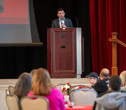IU Bloomington Provost and Executive Vice President Rahul Shrivastav spoke to the new employees and welcomed them to the Bloomington camp...