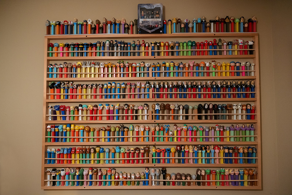 Terry Brown, Interim Director for the Office for Enrollment Strategy and Insights at IUPUI, is a collector of Pez products. This image sh...