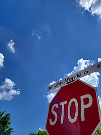 A sign reading James T Morris drive on the Indianapolis campus.