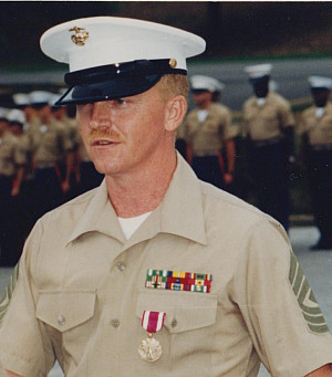 Ken Long pictured in 1994, the year he retired from the Marine Corps and joined IU. 