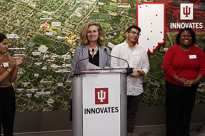 IU Innovates celebrates the opening of their headquarters in the Von Lee Theatre at IU Bloomington on Wednesday, Nov. 8, 2023. (Photo by ...