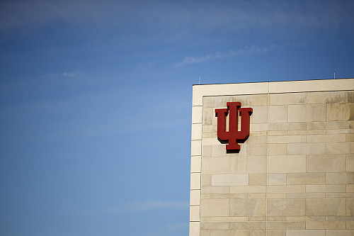 An IU triden on a building