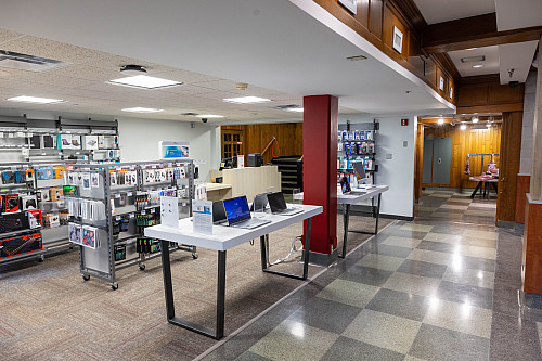 The technology store has moved to the second floor of the bookstore, which is the first floor of the IMU. Photo by Andrew Russell, Divisi...