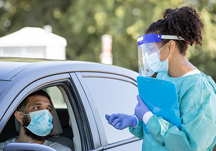 Drive through testing site for Covid-19 patients