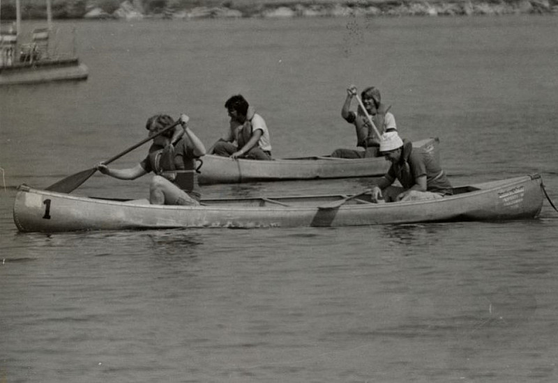 CCC canoes in water