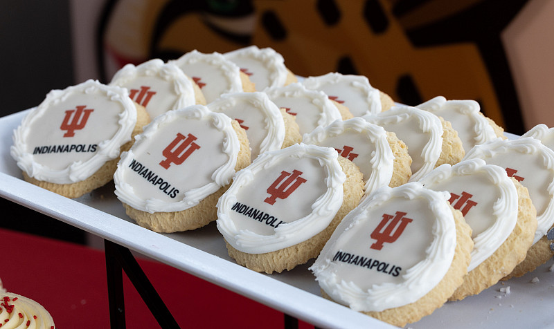 IU Indianapolis branded cookies made the celebration after the signing ceremony even sweeter. Photo by Chris Meyer, Indiana University
