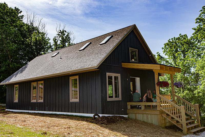    The model home features innovative and sustainable elements. Photo by Kyla Cox Deckard, IU Center for Rural Engagement 