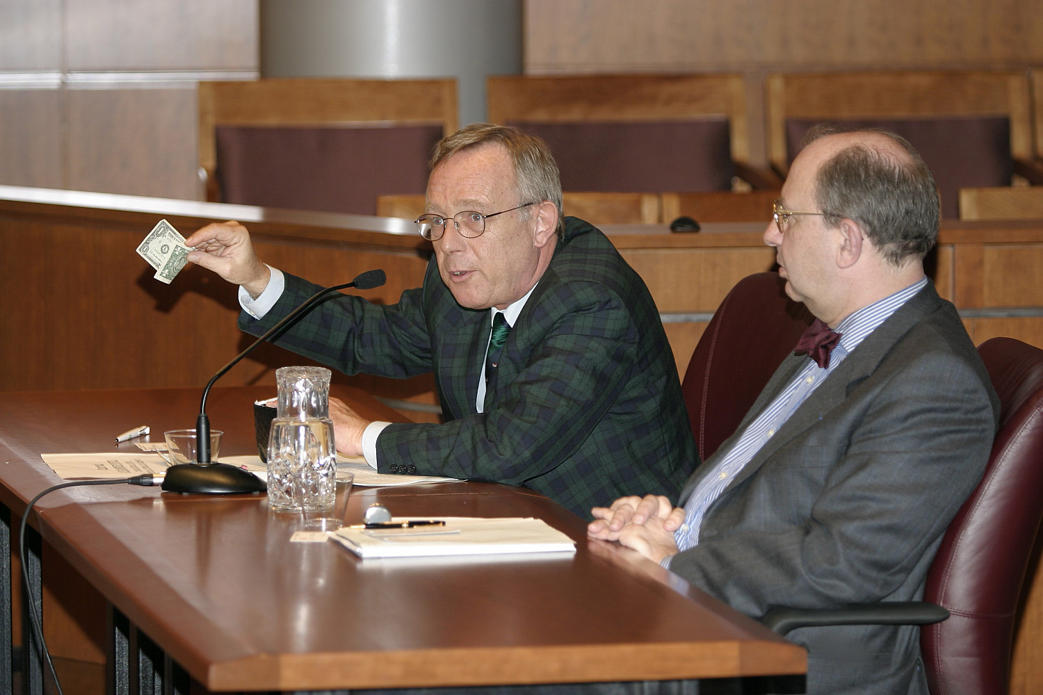 Man speaking in McKinney School of Law, March 19, 2003