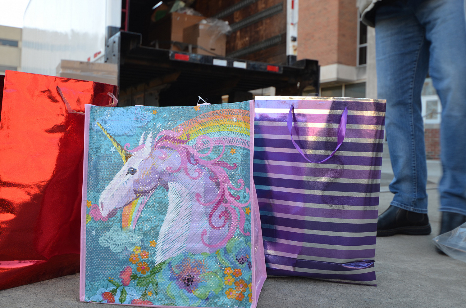 Gifts ready for pick up by community partners.