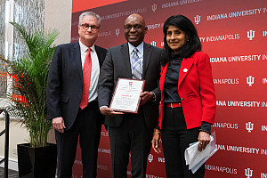 From left, Phil Goff, Eric Weldy and Latha Ramchand
