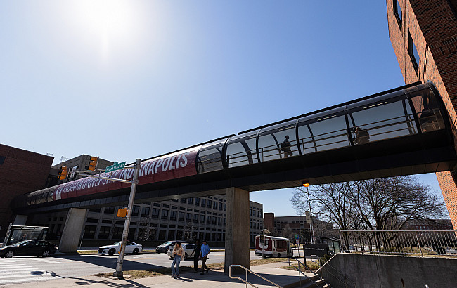 Skywalk on IU Indianapolis campus