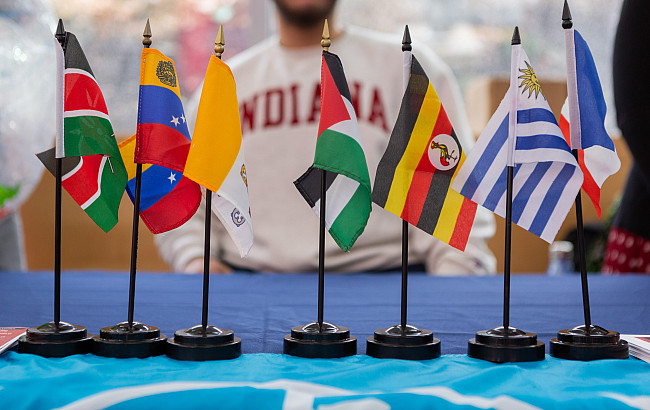 An array of flags from several countries