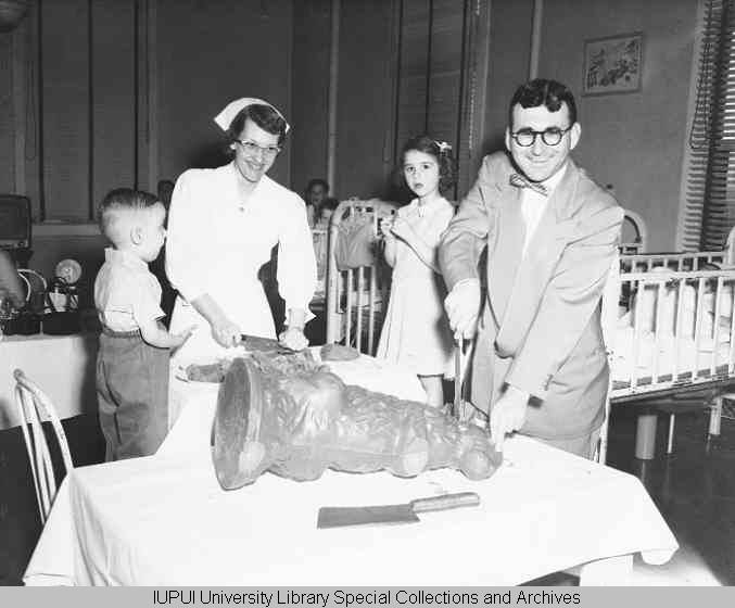 Chocolate Easter Bunny at Riley Hospital, nd